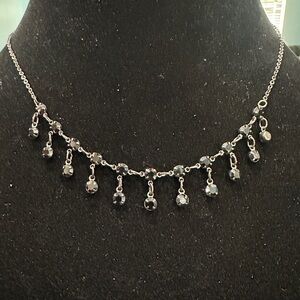 Elegant Gunmetal Necklace with Black Accents